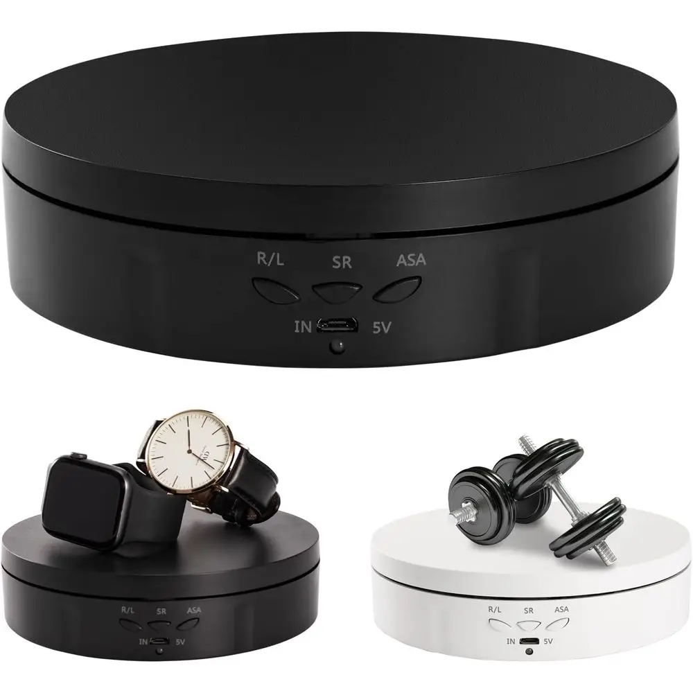 22 lbs Motorized Rotating Display Stand, 360 Degree, Automatic Mute Rotating Display Stand, Turntable with USB Charging Port, Di