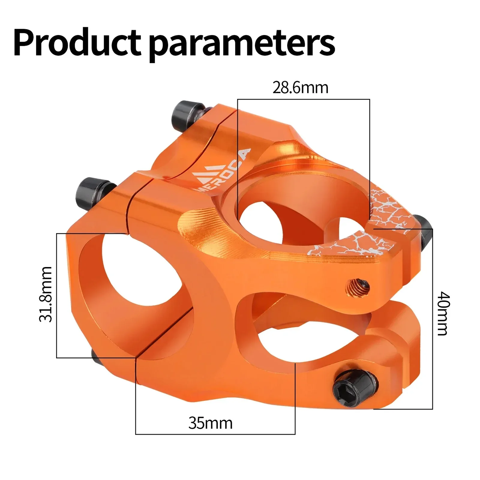 MEROCA Bicycle Handlebar Stem 35mm Road/Mountain Power Short Bike Bridge 28.6*31.8mm Cycling Adjustable Stem Riser Table