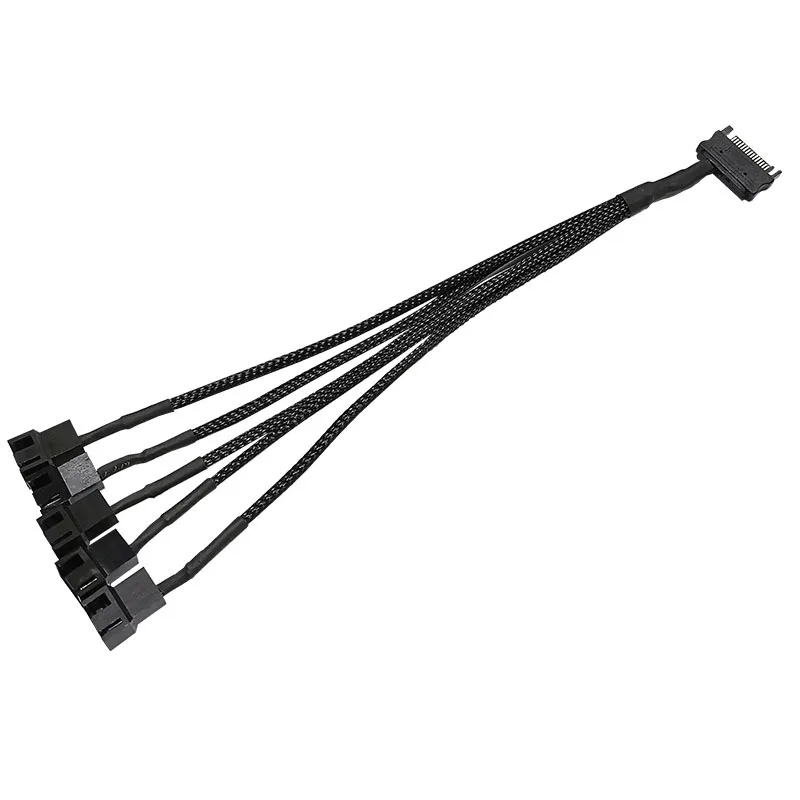 SATA 15 PIN zu 4 PIN PWM Lüfter-Konverter 1 SATA zu Multi 4 Pin Kabel-Splitter Computer CPU PC Gehäuse Kühlungsadapter Verbindungskabel – Detail 7