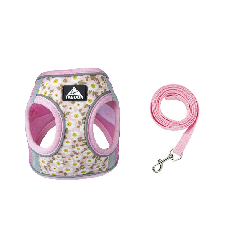 Arnés para perros con correa reflectante ajustable para cachorros_voghion.com