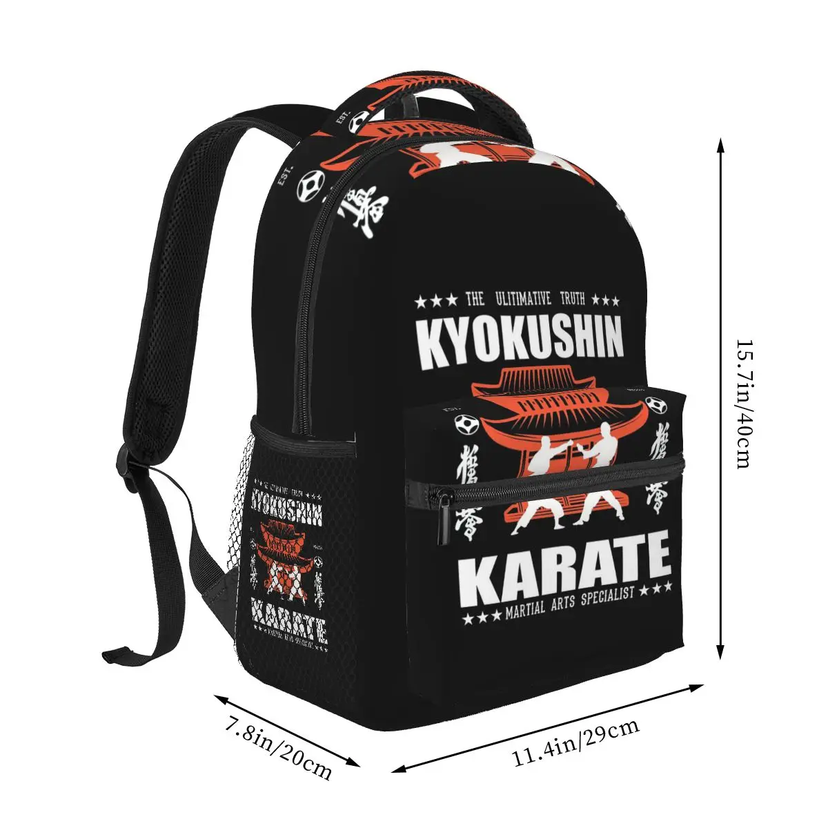 Kyokushi Karate Kumite Scene Backpack Student Boys Girls BookBag Children School Bag Computer Shoulder Bags for Men Women