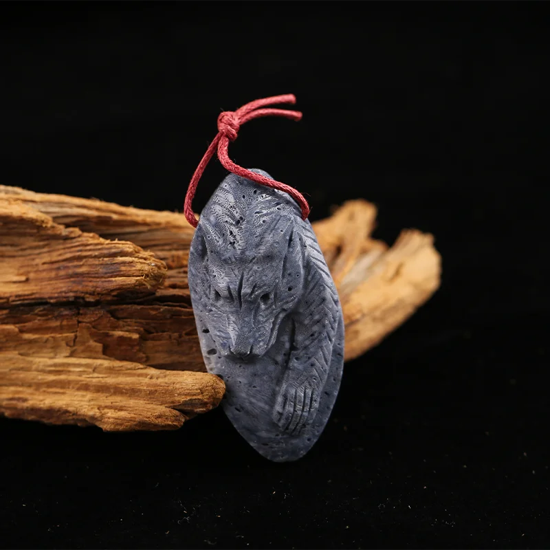 B&F Handmade Blue Coral Stone Pendants, Genuine Natural stones beads, Unique Stones for jewelry & DIY Earring Beads