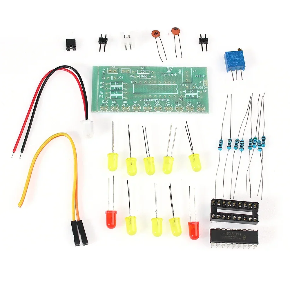 1 set LM3915 Soldering Training Kit 10-Segment Audio Level Indicator Level Indicator Kit/Kits Diy Electronic Kit