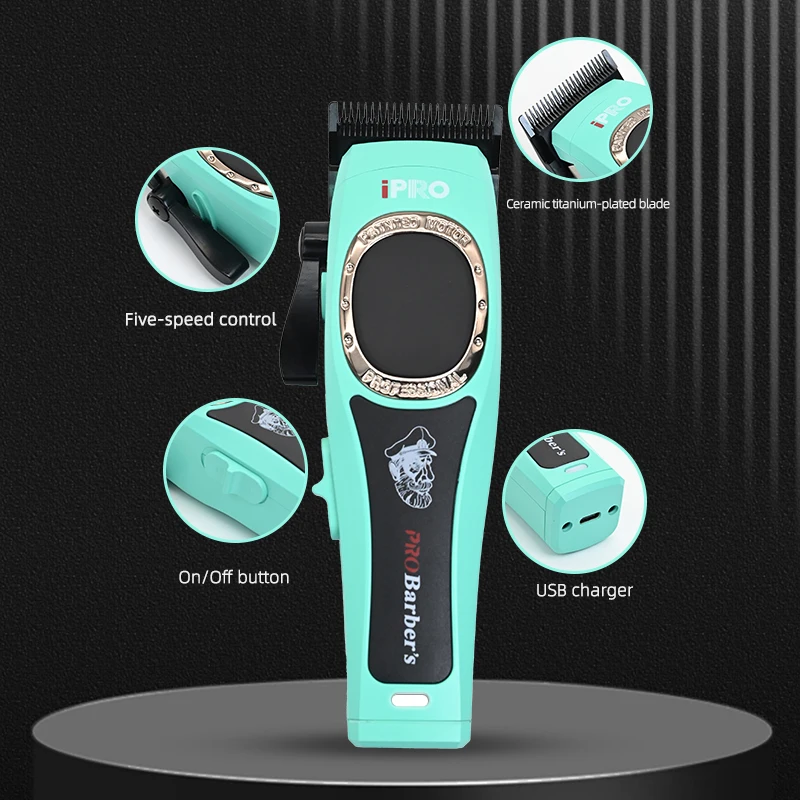 Professional Electric Hair Clipper 7500RPM Oil Head Gradient Hair Trimmers Barber Shop Silent Hair Machine S1093 DLC Blade