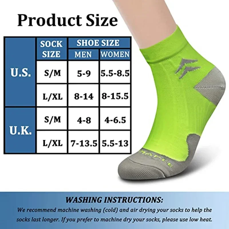 Compression Socks for Men Plantar Fasciitis Heel Spurs Pain Outdoor Sports Trail Running Cycling Ankle Socks Breathable Socks