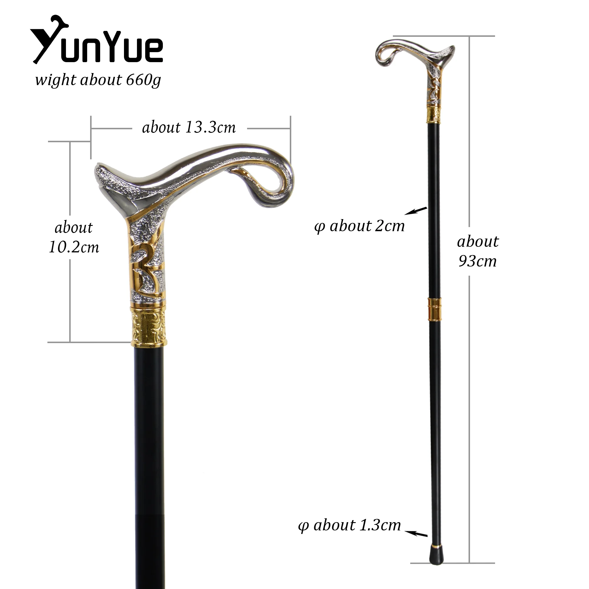 Weißgold, magische Lampe, modischer Gehstock, Kunst, dekorativer Gehstock, Gentleman, elegante Krücken, Cosplay, Film-Requisiten, Krücke 93