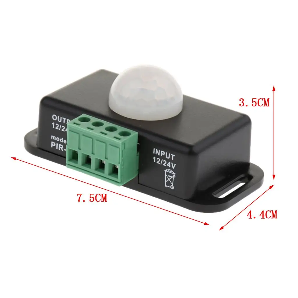 5050 3528 5630 LED 스트립 조명용 검정색 PIR 조명 기능 컨트롤러