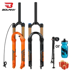 BOLANY Bicycle Air Fork 120mm Travel 27.5/29Inch Orange Mountain Bike Air Supension 32mm Magnesium Alloy Bicycle Parts