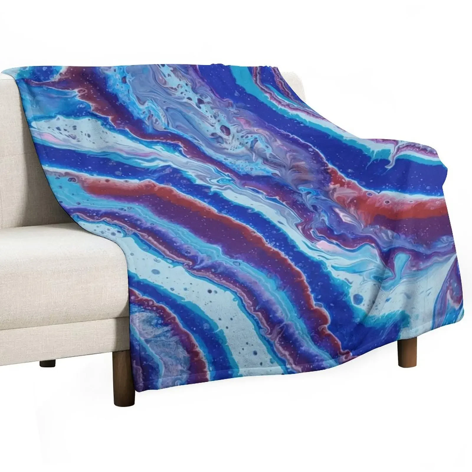 Red Sea Waves Throw Blanket Flannels Comforter Blankets