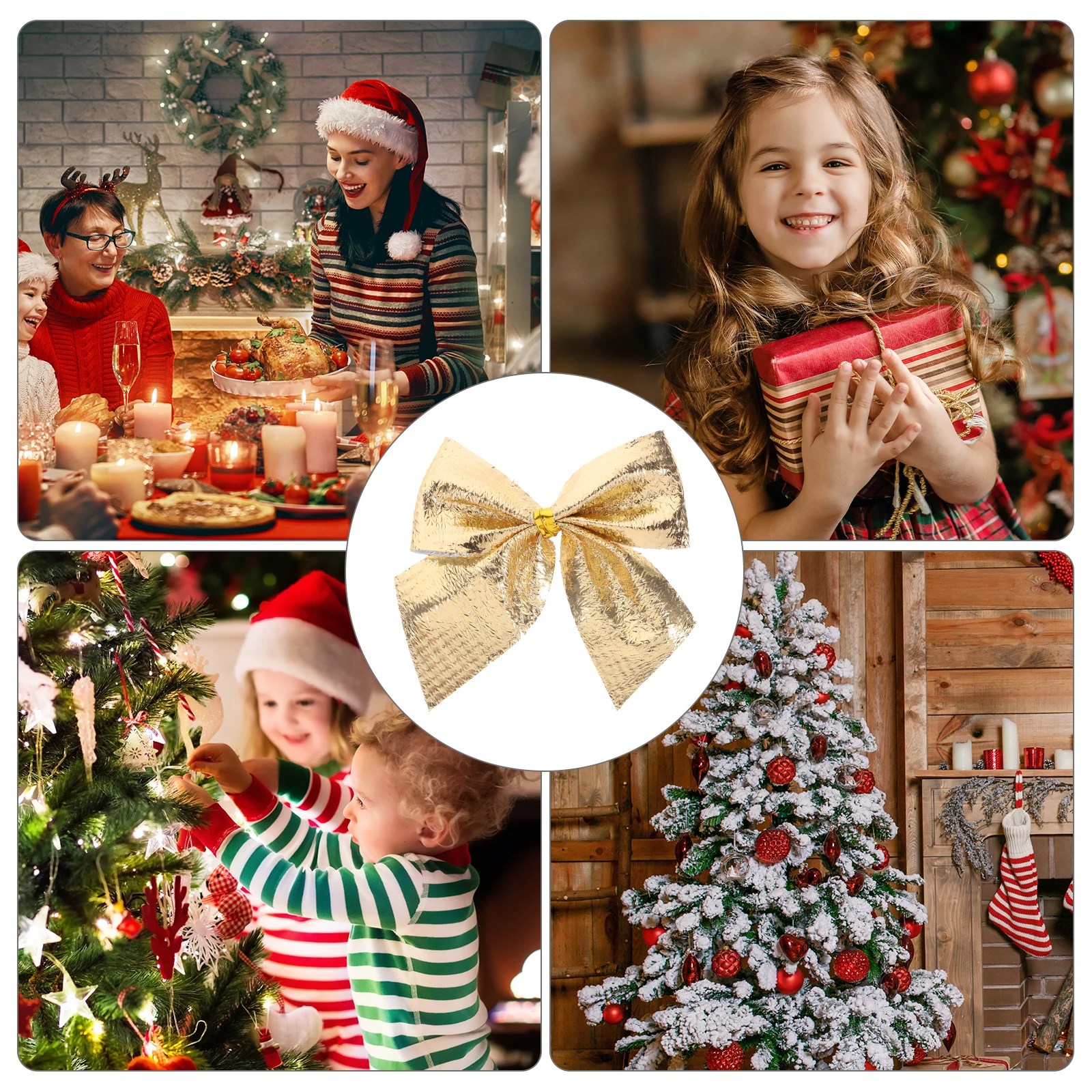 

Christmas Bow Decoration Bows Holiday Craft Ornament Mini Wreath Decorations Supplies