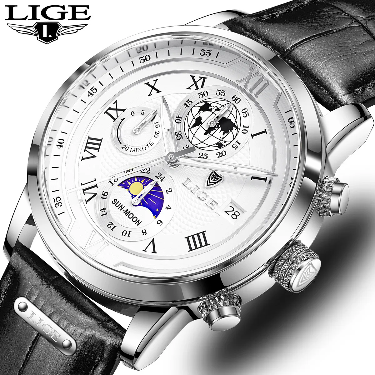 

LIGE Luxury Mens Watches Waterproof Luminous Fashion Quartz Watch For Men Business Casual Man Date Chronograph Relogio Masculino