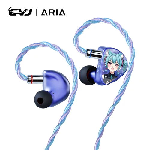 Imagen 1 del producto CVJ nuevo auricular ARIA de alto rendimiento con revestimiento de nanocristal de 10MM circuito magnético Dual + auriculares intrauditivos de bobina de voz CCAW
