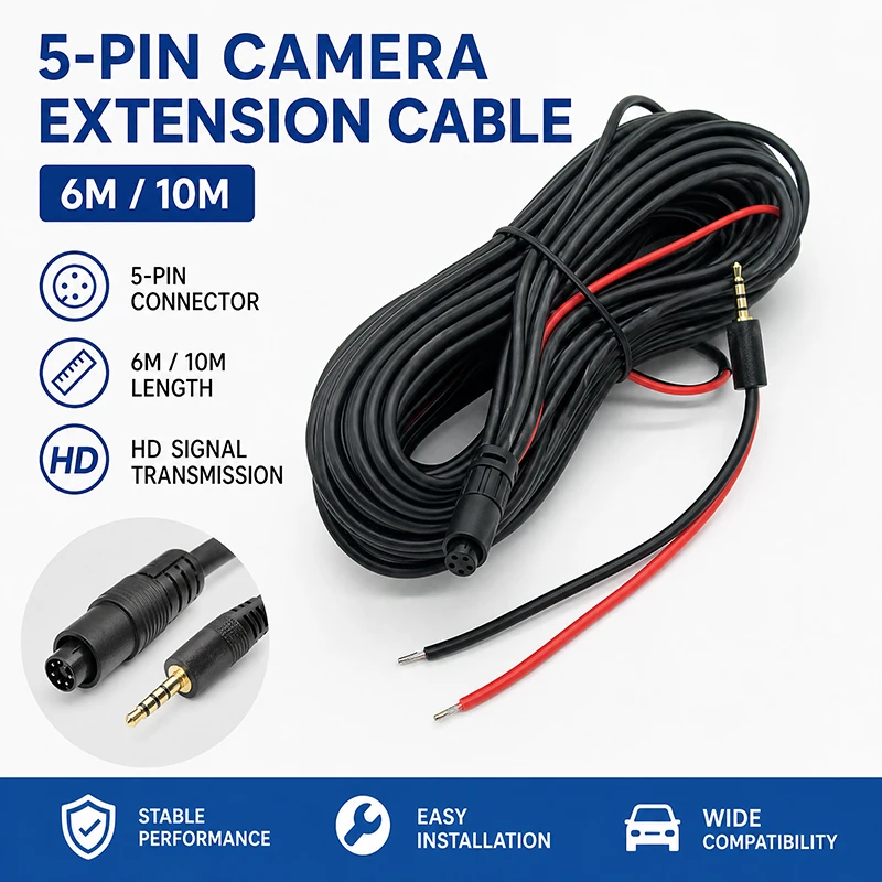 Aliexpress 5 Pin 6M 10M HD 480P Car Video Surveillance Extension Line Camera Waterproof Sunscreen Extension Video Cable - Aliexpress Deal