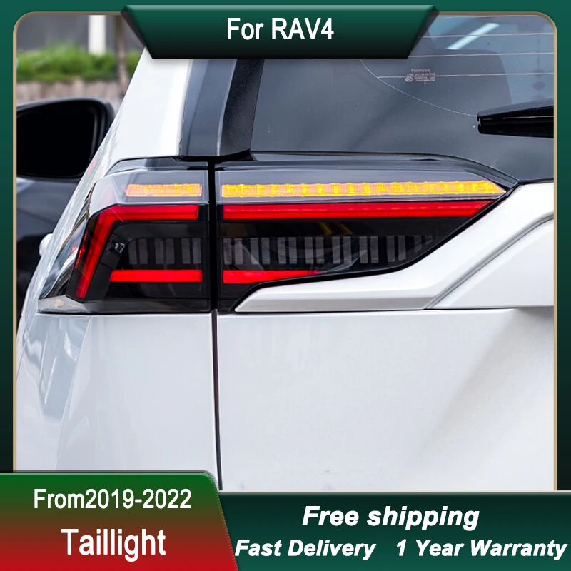 Car Tail Lights For Toyoto RAV4 2019-2022 LED  Tail Light Brake Reverse Tail Lamp Dynamic Turn Signal Light Tail Lamp Assembly