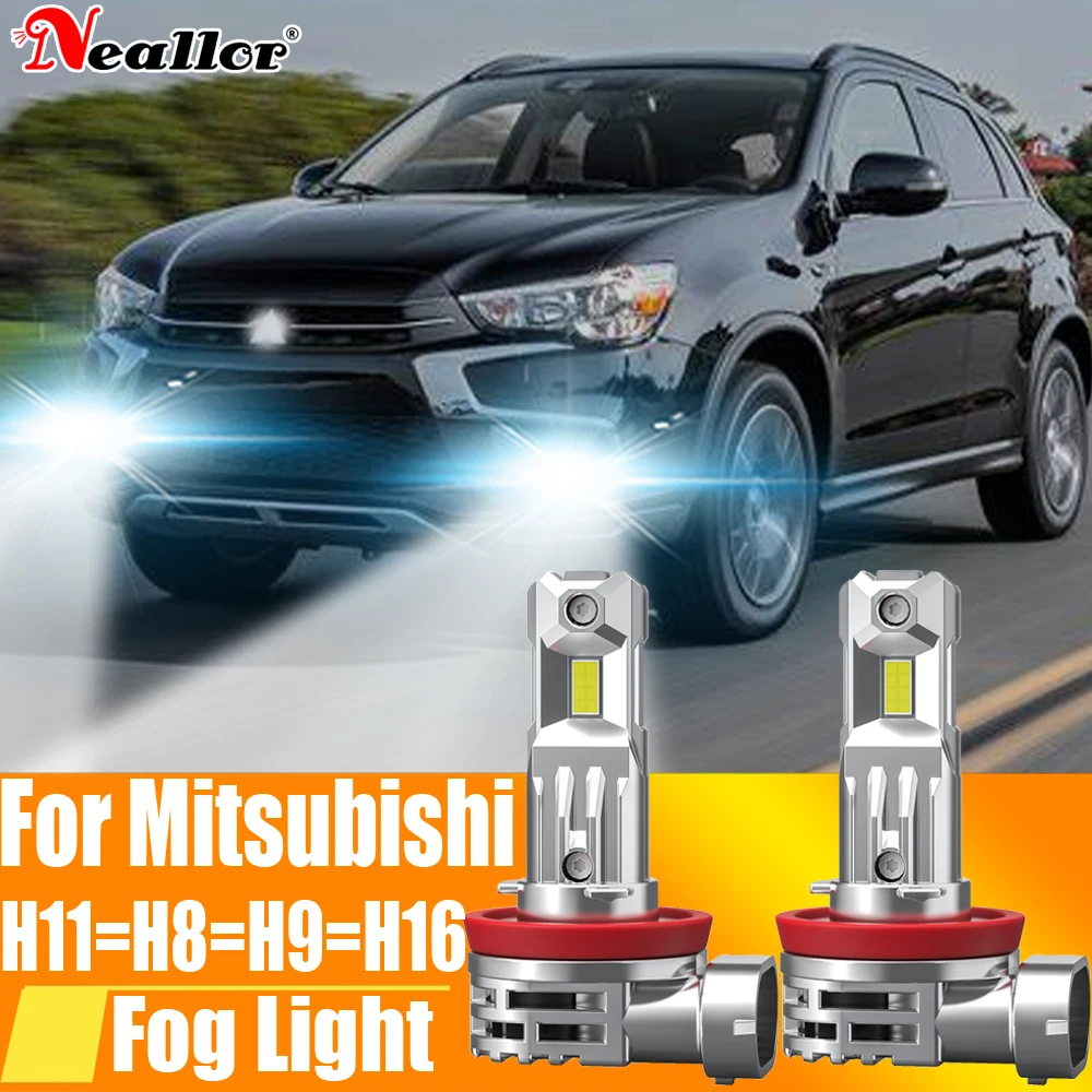 2pcs H11 H8 Led Fog Lights Headlight Canbus H16 H9 Car Bulb Driving Running Lamp 12v 55w For Mitsubishi Outlander Pajero Lancer