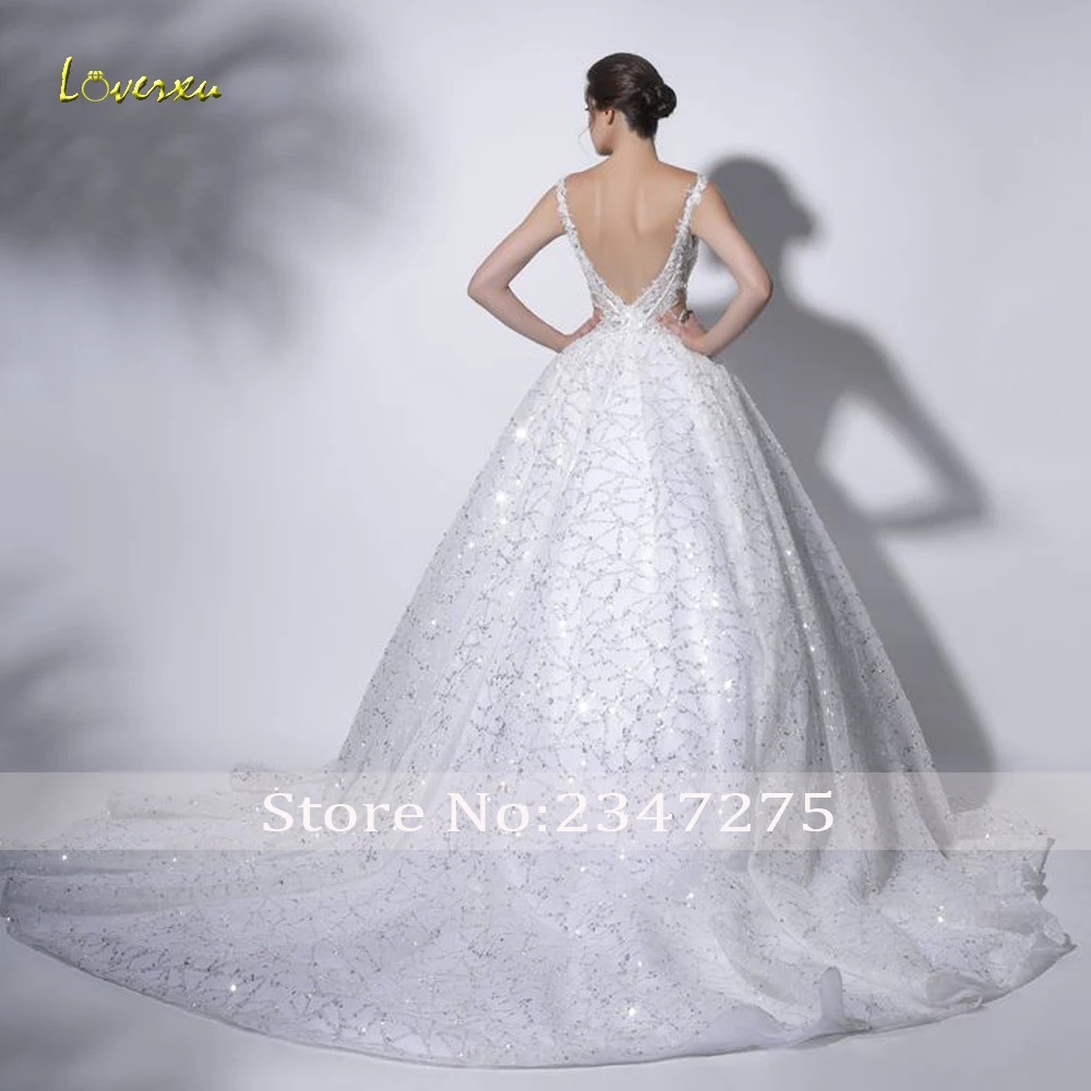 Loverxu Ball Gown abiti da sposa squisiti 2023 Sweetheart senza maniche Vestido De Novia pizzo ricamo Backless Robe De Mariee