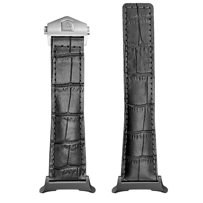 AKGLEADER bamboo crocodile patter leather Watch band For Samsung Galaxy Watch 8 classic 46mm strap for Watch 7 Ultra 47mm 40mm