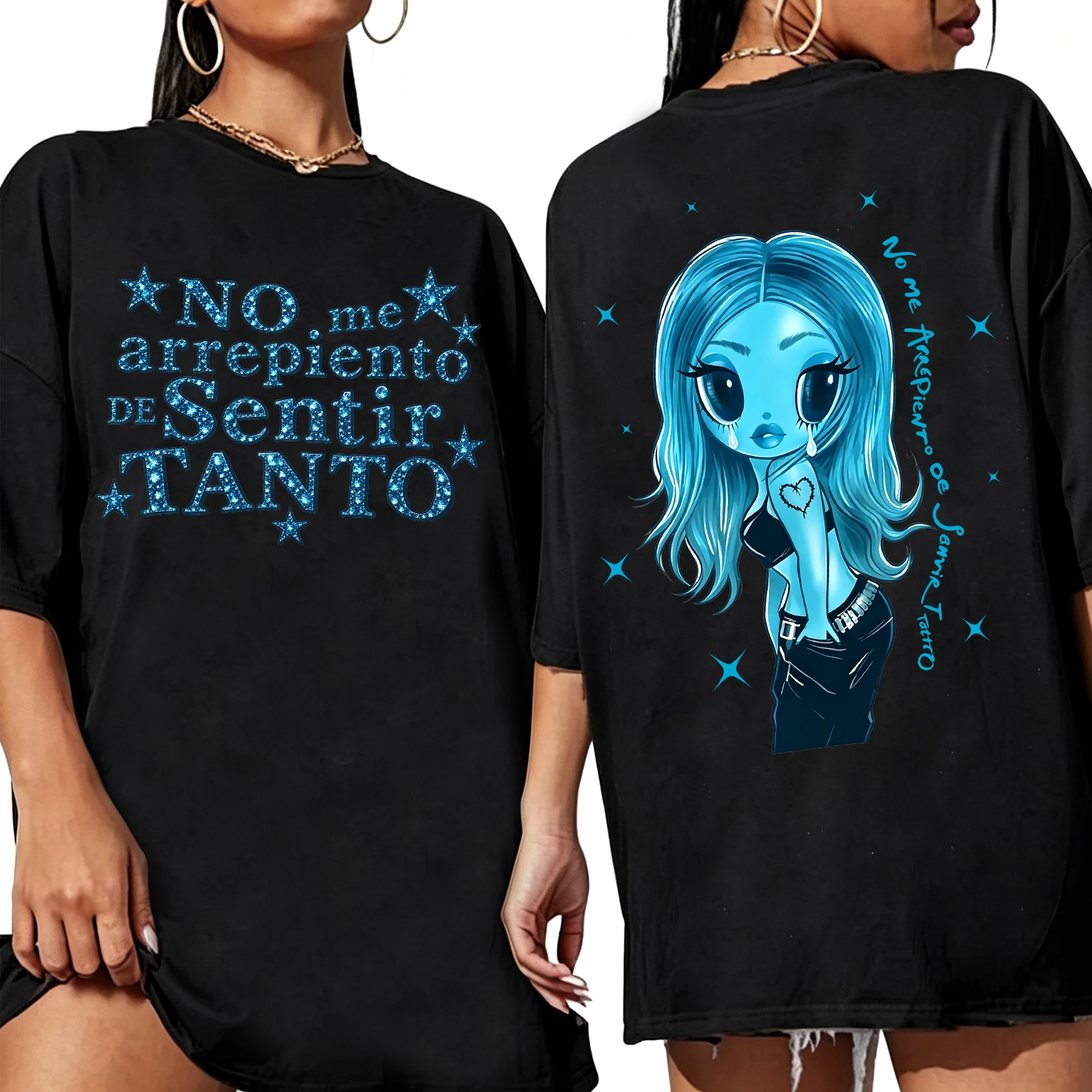 Karol G No Me Arrepiento De Sentir Tanto 2026 Shirt Women Oversized Crewneck Short SleeveT-Shirt