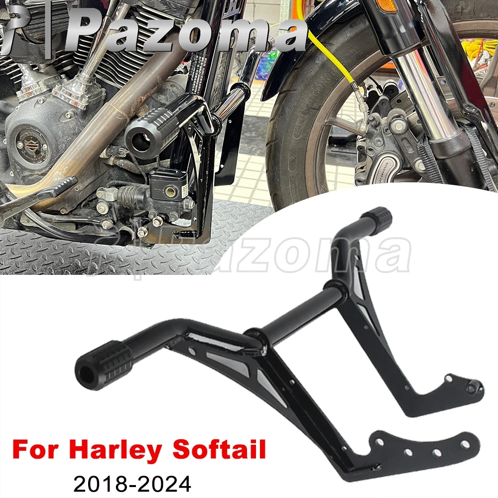 

For Harley Softail Street Bob FXBB 114 FXBBS Standard FXST Motorcycle Highway Engine Guard Crash Bar Front Foot Peg Bumper 2018+