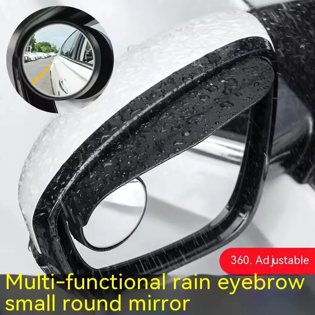 Car Rearview Mirror Rain Eyebrow Mini Round Mirror Carbon Sun Accessories Mirror Integrated Rain Visor Side Fiber Automob C H6C8