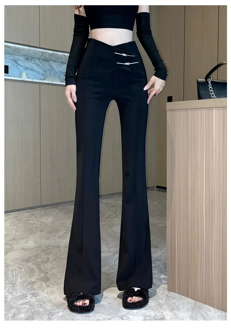 

Early Autumn New Korean Style Versatile High Waist Western Pants New Women's Casual Slimming Micro Flared Pants trousers