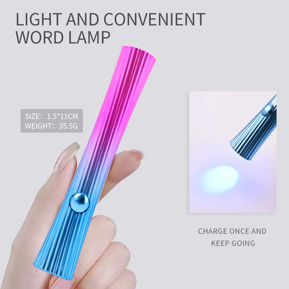 

3W Mini Professional Nail Art UV LED Nail Lamp Portable Fast Nail Gel Dryer USB Rechargeable Handheld UV Nail Light ManicureTool