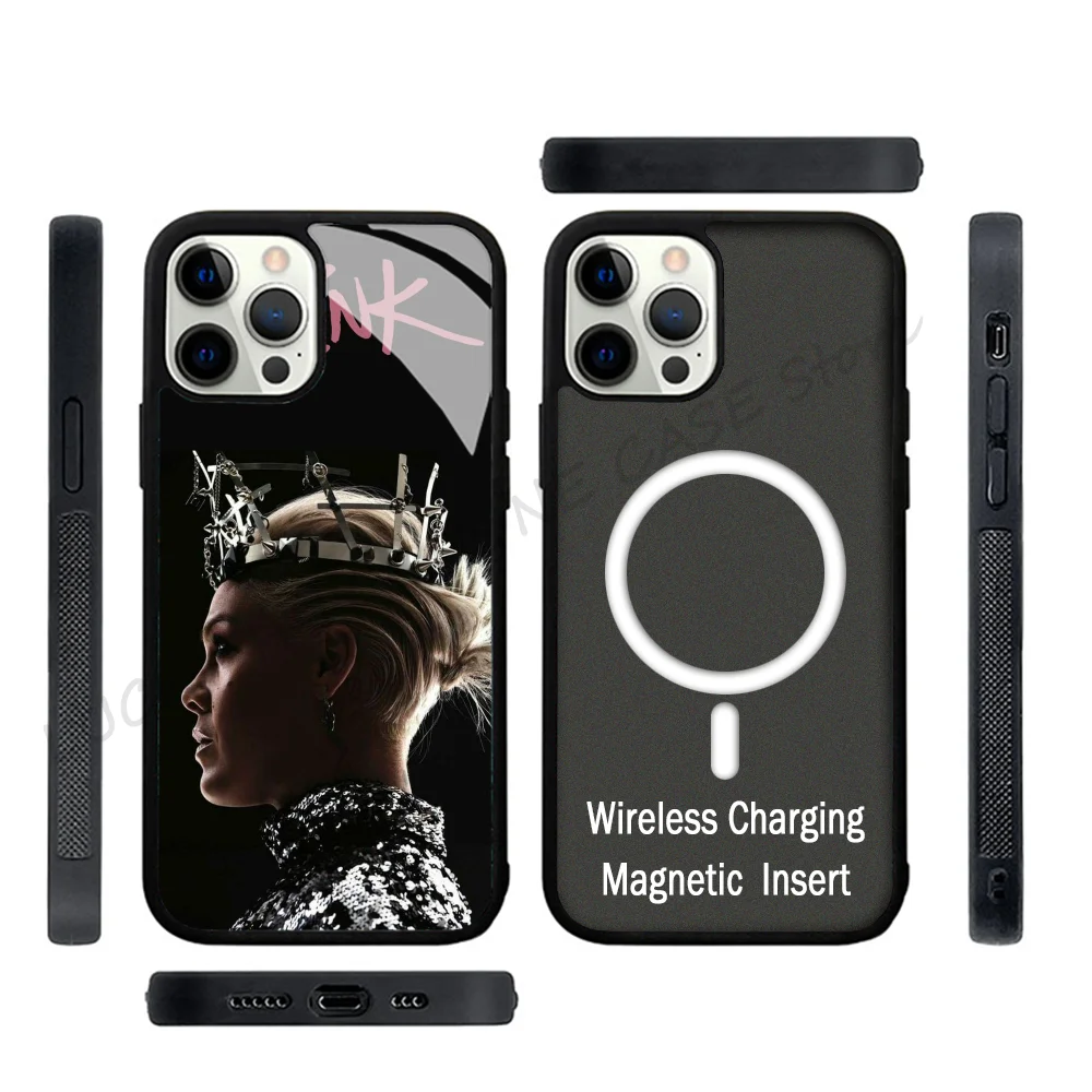 

Singer P!Nk Phone Case Strong Magnetic For IPhone 15 14 13 Pro Max 11 12 Mini For Magsafe