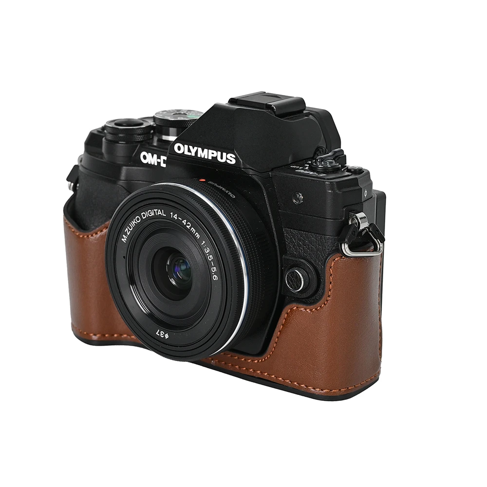 올림푸스 OMD EM10 마크 IV 카메라용 하프 커버 케이스 쉘, EM10IV PU 베이스 백