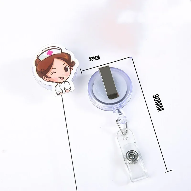 Doctor Nurse ID Tag Working Permit Case Sleeve Clip Set Retractable Pass Employee's Work Card Badge Holder Cover Sleeve Case