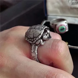 Ethnic Style Retro Silver Color Little Turtle Ring UNISEX Animal Jewelry Rings Representing Longevity and Good Luck