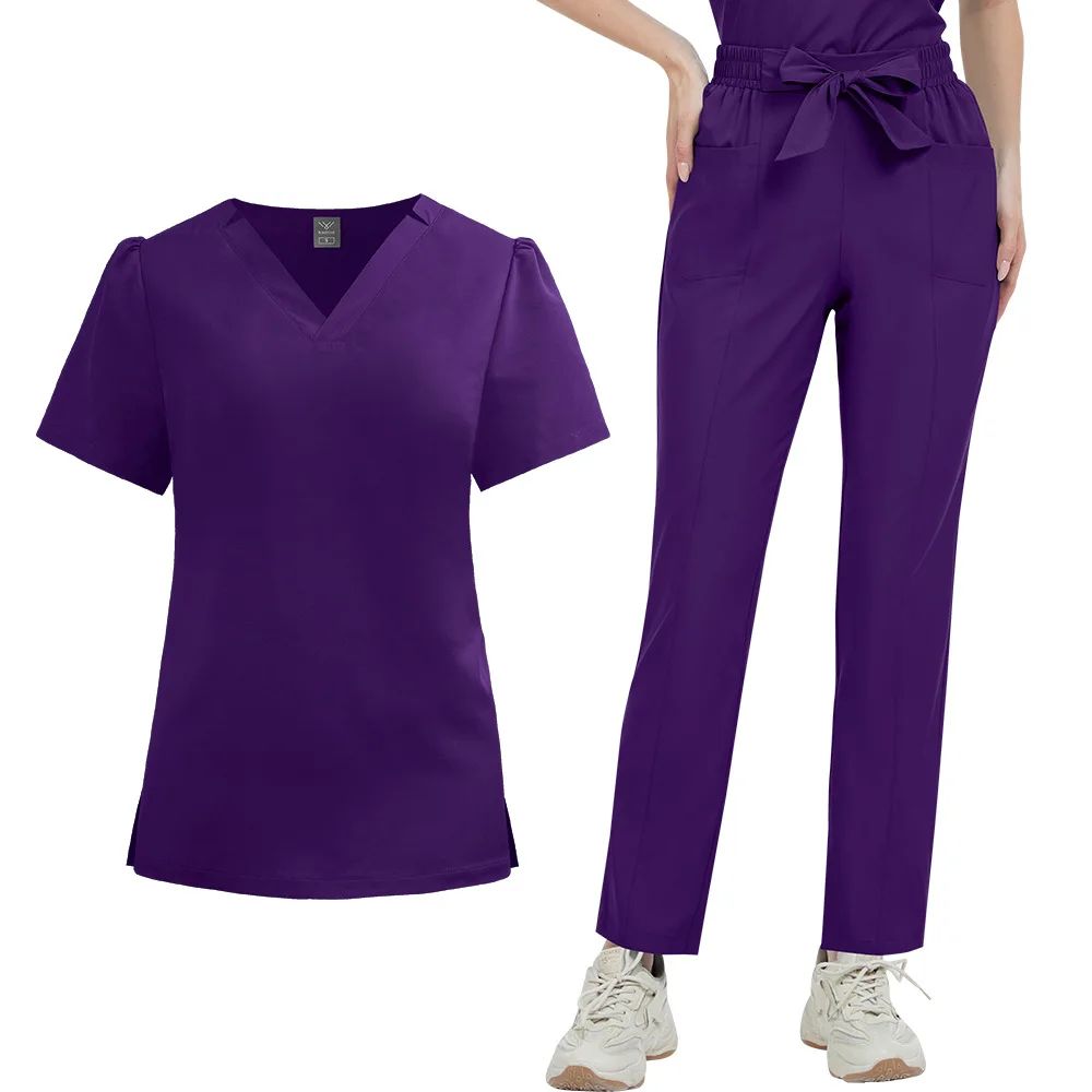 Fashion Women Scrubs Sets Hospital Medical Uniforms Beauty Salon Spa Work Suits Nurses Accessories Dental Clinic Lab Workwear