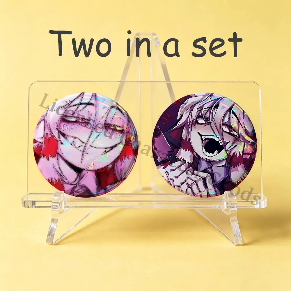 Colors Badges 25 32 44 58 75 mm Round Cosplay Pin Backpack Decor Collect Gifts Damon B-Broken Brooch 2-Piece Set