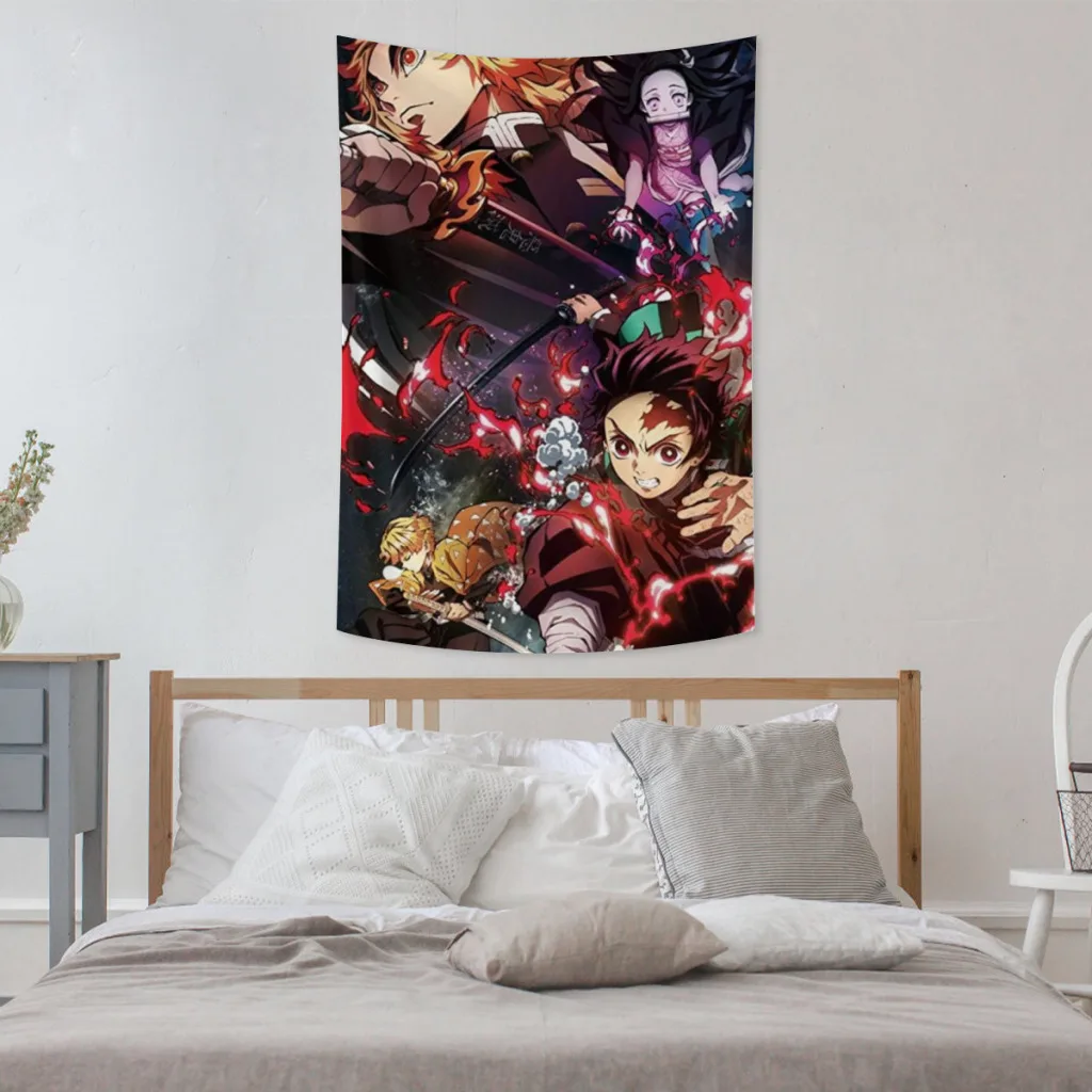 Demon Slayer Graphic Anime Tapestry  Room Décor Aesthetic Home Decoration Bedroom Wall Art