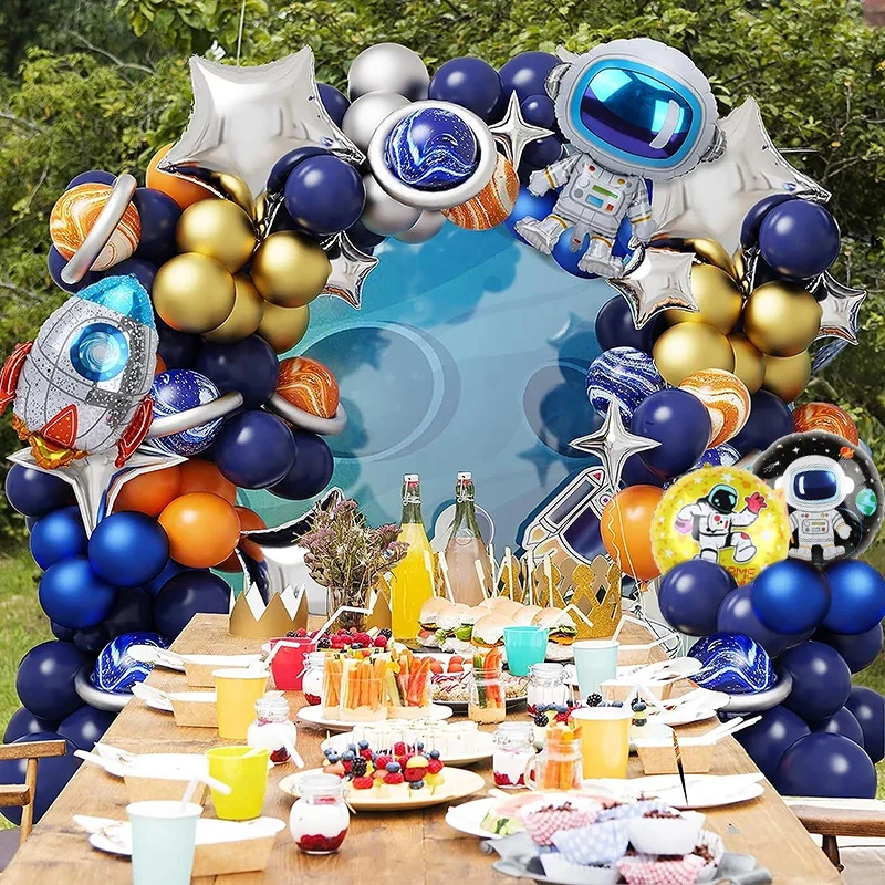 

116Pcs Space Party Decorations Balloon Garland Kit Foil Rocket Astronaut Latex Balloons for Boys Kids Birthday Party Supplies