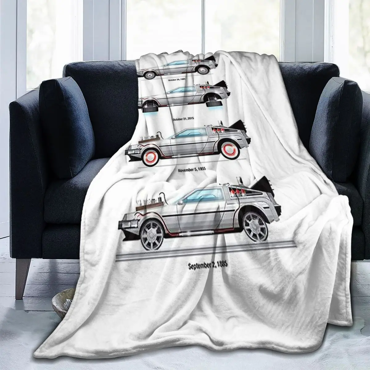 DeLorean آلة الزمن العودة إلى المستقبل البطانيات لينة الدافئة الفانيلا رمي بطانية الفراش للسرير نزهة السفر أريكة المنزل