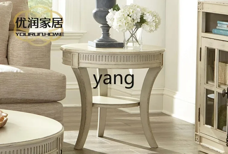 LMM simple solid wood light luxury round corner few small apartment living room modern sofa edge few