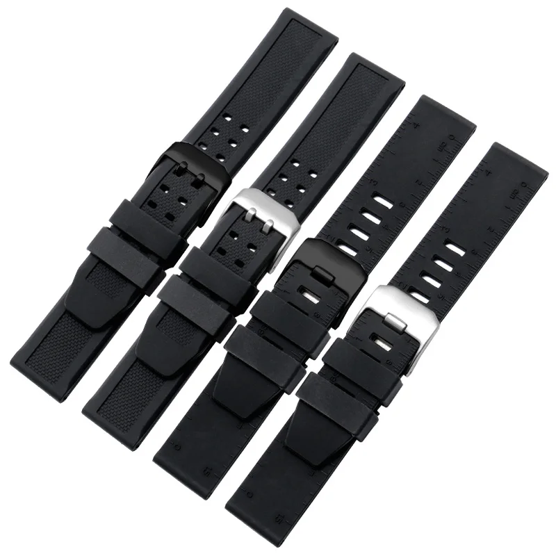 

Suitable For 3501 Silicone Needle Buckle Watch Strap, Black Waterproof Breathable Rubber Men's Watchband 23mm