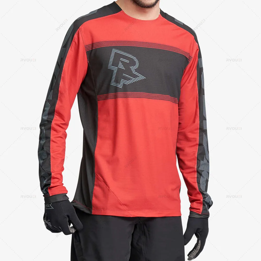 RACE FACE-Mountain Bike Shirt, Long Sleeve, MTB Jerseys, Off Road Motocross, Downhill Jersey, MX Motorcycle Cycling