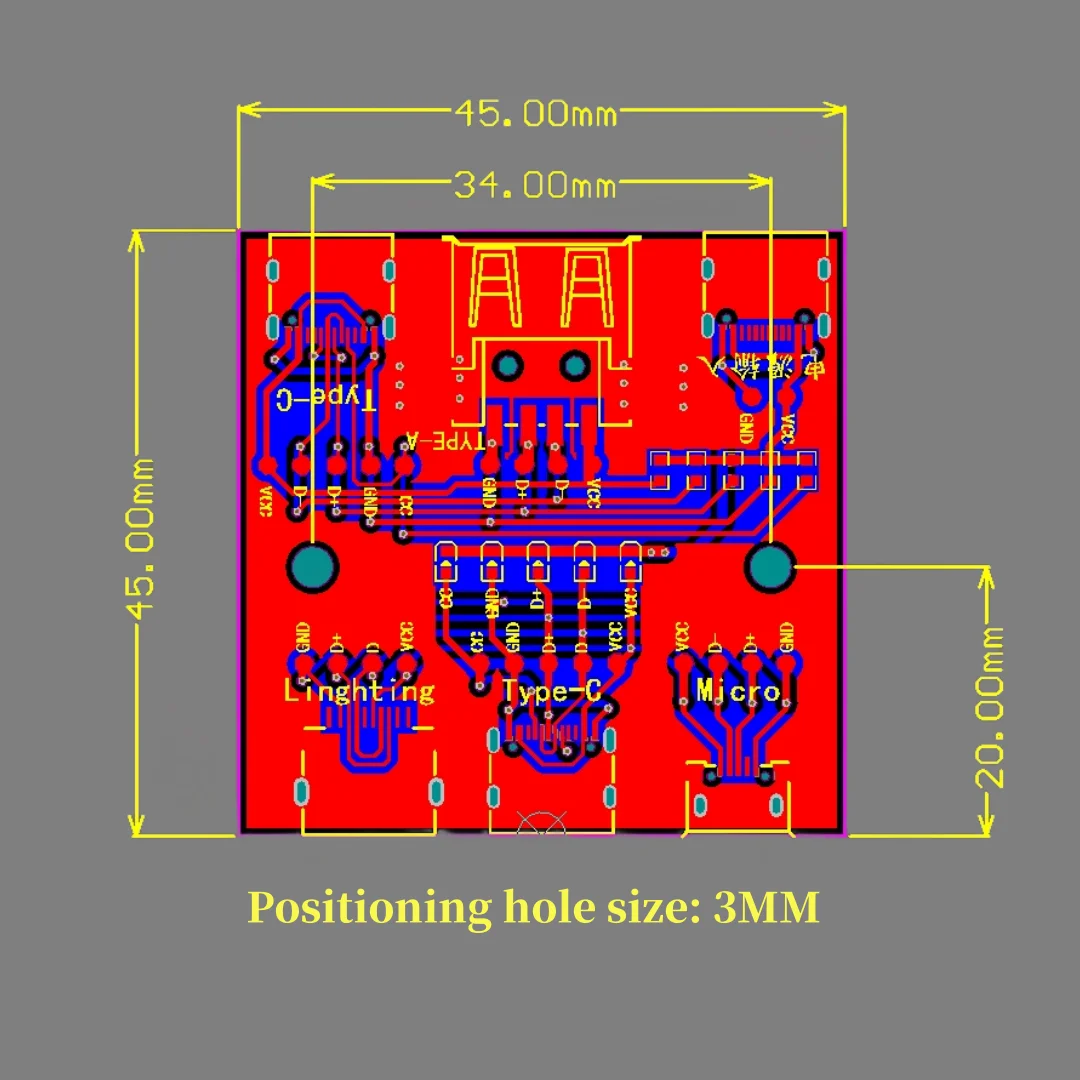 1Pcs Data cable detection board DT3 applies to Apple Android mobile phone Type-c fast charge cable anomaly detector module