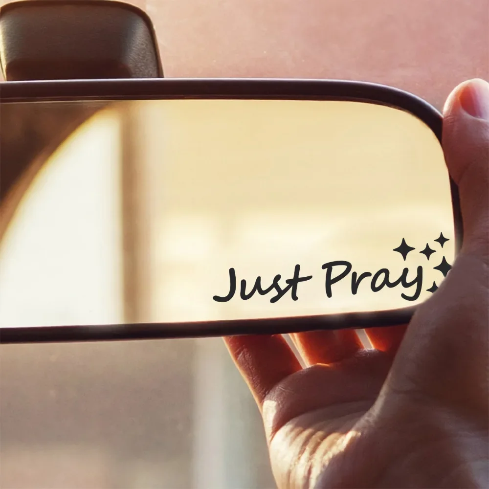 

1 шт., просто молитва, авто, общее безопасное вождение, водонепроницаемая ПВХ автомобильная наклейка, автомобильное общее зеркало заднего вида, декоративная наклейка