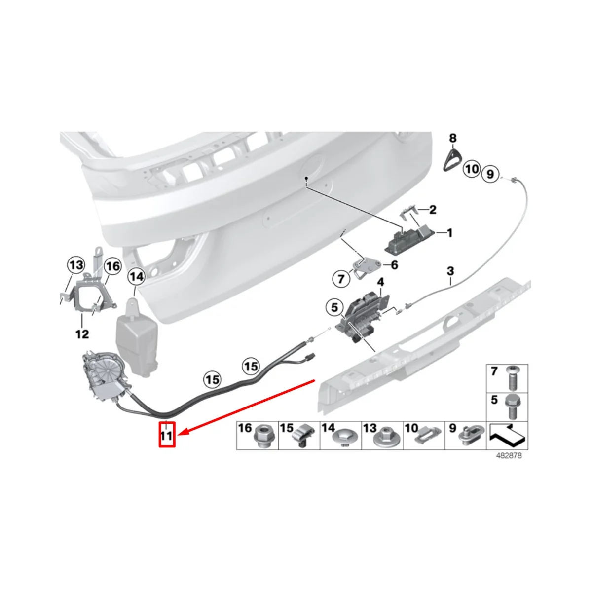 51247269516 Car Door Lock Actuator Rear Boot Lid for BMW 3 4 Series F34 F31 F36 Tailgate Motor