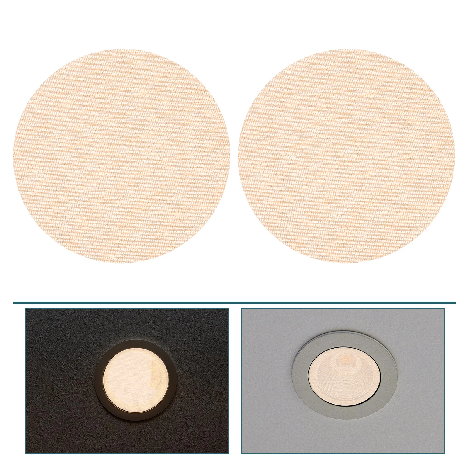 

2pcs Child-Safe Soft Diffuser Lampshade Anti-Dazzling Ceiling Light Cover Heat-Resistant Downlight Shade For Baby Room Round