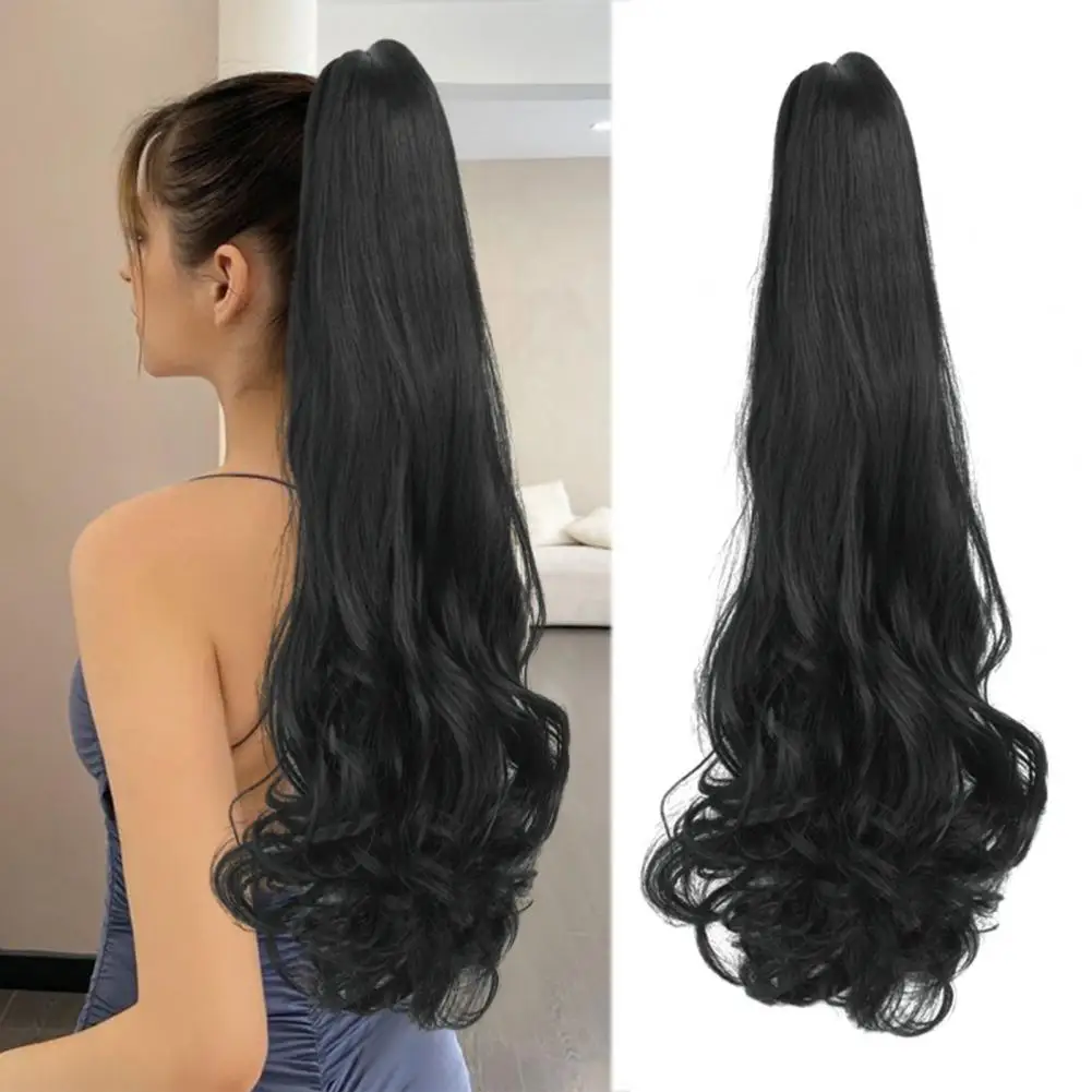 Claw Clip on Ponytail Long Hairpiece Ponytail Extension Blonde Synthetic Fake Hair Horse Tail for Women Heat Resistant