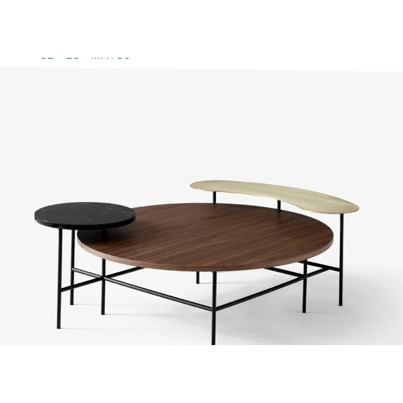 Industrial style simple Nordic color palette tea table multi-layer table multi-functional round combination