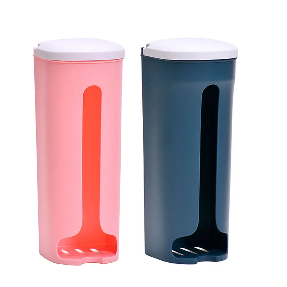 2Pcs Kitchen Storage Holder Plastic Bag Organizer Garbage Bag Rack Paper Roll Holder No Punch Installation Space Saving