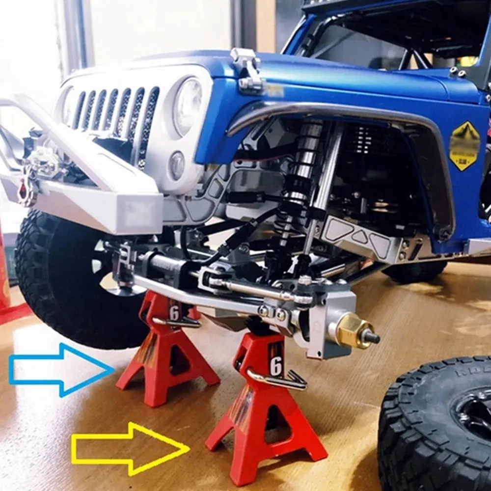 Supports de cric de Simulation RC, cric de jouet de 6 tonnes adapté aux voitures jouets RC, outil de réparation pour chenille 1/10 RC SCX10 D90 CC01 TRX4 Axial