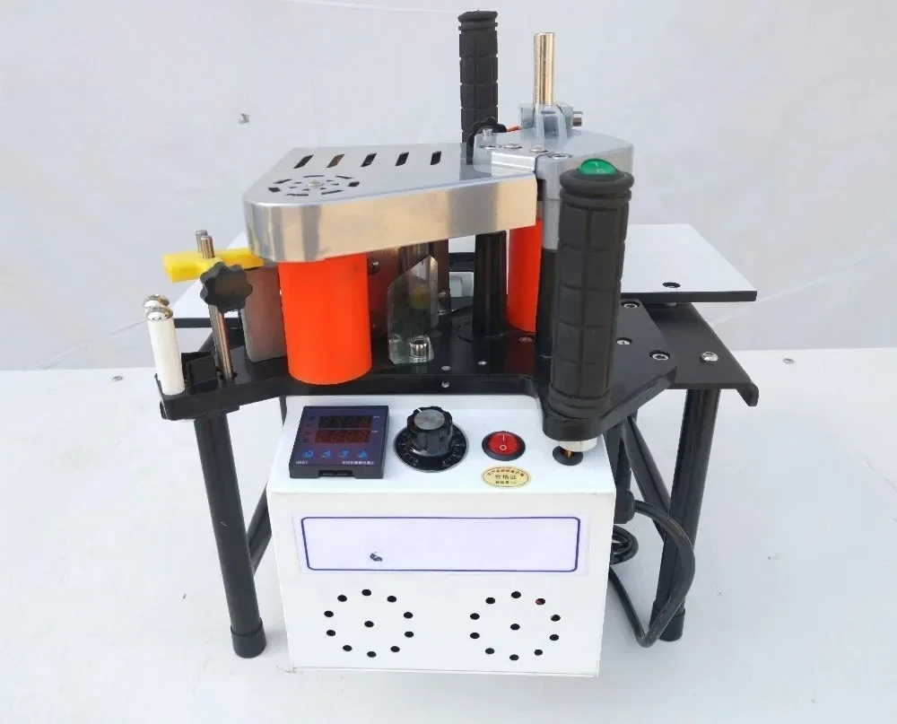 Woodworking Portable Edge Bander Banding Machine 45 Degrees Tilting  PVC Double Side Gluing