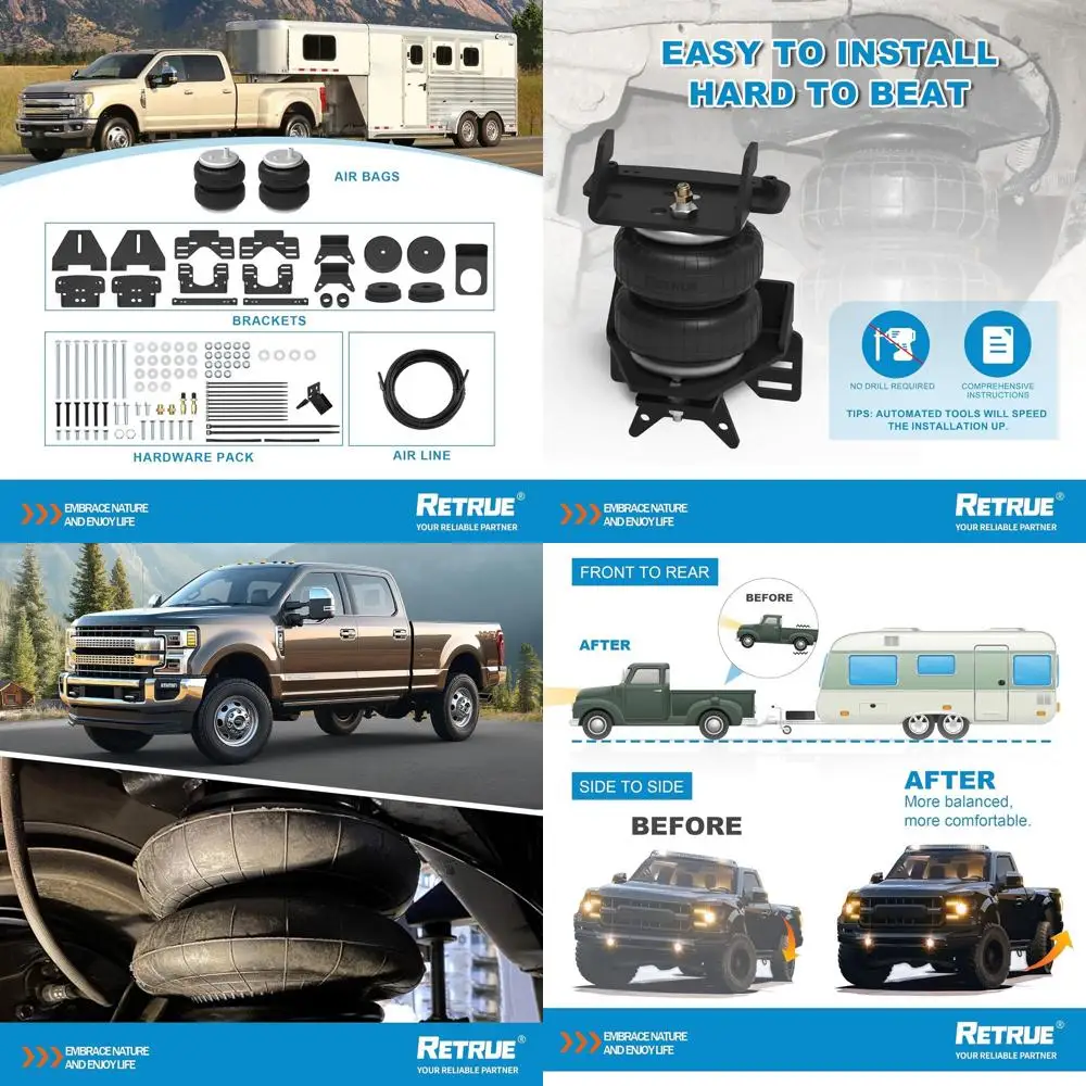 

Комплект подвески задних подушек безопасности для буксировки грузовиков Ford F250 F350 F450 2017-2023 гг., грузоподъемность выравнивания 5000 фунтов, замена для
