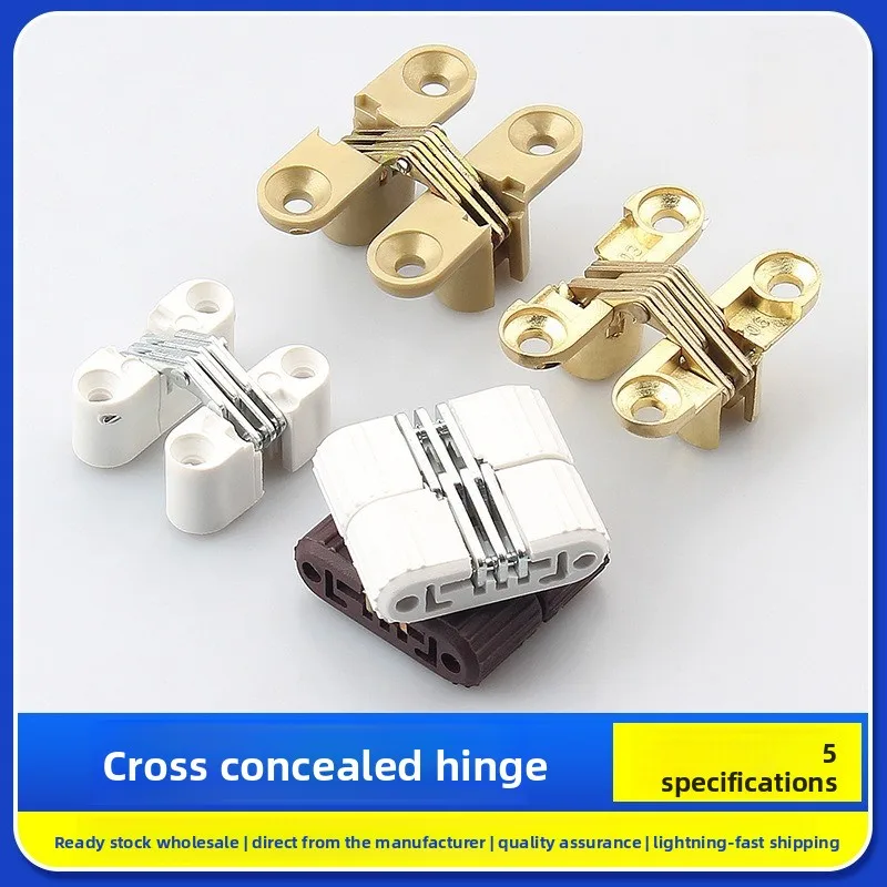 Cross Concealed Hinge, Alloy Plastic Hidden Hinge For Cabinet Wardrobe Dining Table Furniture
