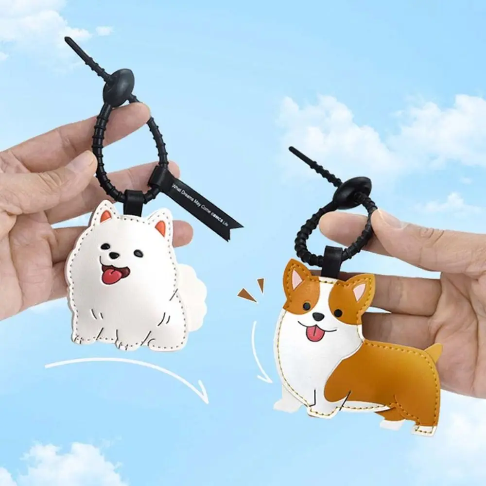 

Creative Pinch Called Bibi Puppy Puppy Pendant PU Leather Sound Puppy Keychain Cute Teddy Bag Pendants Adults Children